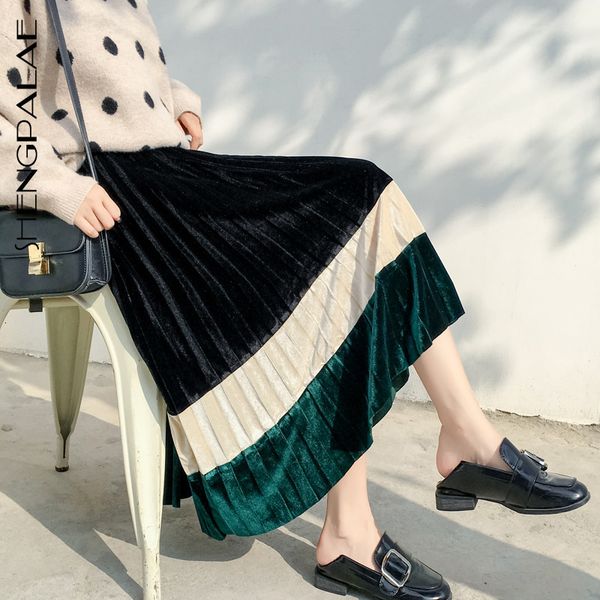 shengpalae 2019 new fashion autumn contract color stitching pleated skirt women korean tide loose casual faldas mujer moda 9a267
shengpalae 2019 new fashion autumn contract color stitching pleated skirt women korean tide loose casual faldas mujer moda 9a267