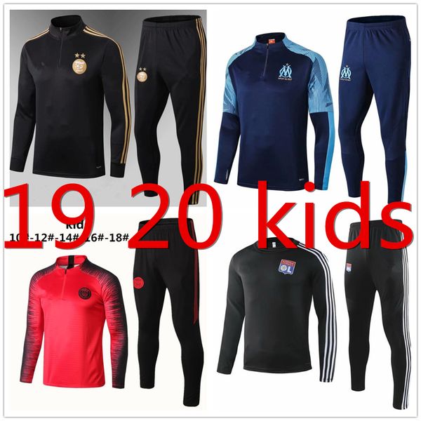 

kids 2019 2020 football kits tracksuit set boys onitsuka tiger real madrid atletico madrid barcelone barcellona fc barcelona third, Black