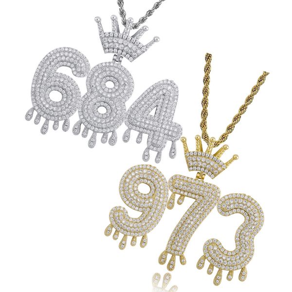 new fashion personalized 18k gold bling cubic zirconia crown digital numbers pendant necklace custom sports number diy jewelry for lovers, Silver
new fashion personalized 18k gold bling cubic zirconia crown digital numbers pendant necklace custom sports number diy jewelry for lovers, Silver