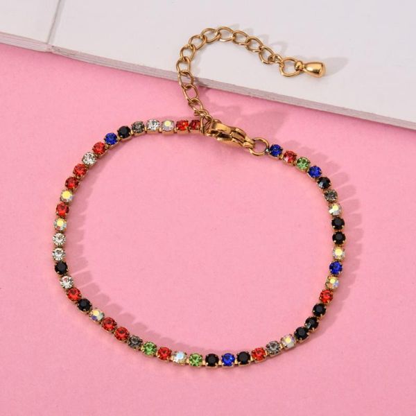 12pcs/set new multicolor crystal stainless steel bracelet shiny cubic zircon tennis chains bracelets women girls fashion jewelry, Golden;silver
12pcs/set new multicolor crystal stainless steel bracelet shiny cubic zircon tennis chains bracelets women girls fashion jewelry, Golden;silver