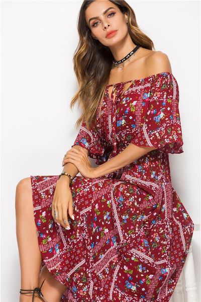 fashion short sleeve summer casual dress bohemian new printed shoulder dress women designer multicolor print, Black;gray
fashion short sleeve summer casual dress bohemian new printed shoulder dress women designer multicolor print, Black;gray
