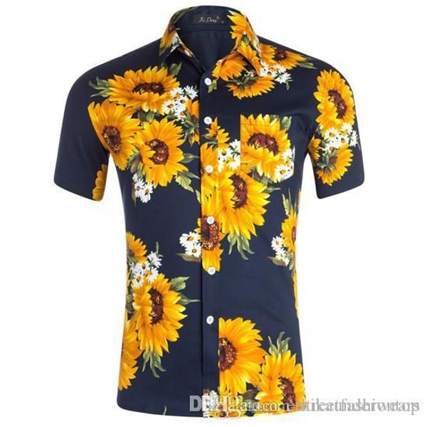 fashion designer sunflower printed mens shirts short sleeved teenagers tees turn-down collar casual summer mens clothing, White;black
fashion designer sunflower printed mens shirts short sleeved teenagers tees turn-down collar casual summer mens clothing, White;black