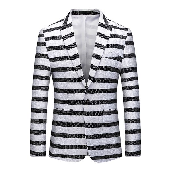 mogu 2019 new fashion striped wedding dress for men cotton one button men's blazer formal business casual blazer for men, White;black
mogu 2019 new fashion striped wedding dress for men cotton one button men's blazer formal business casual blazer for men, White;black