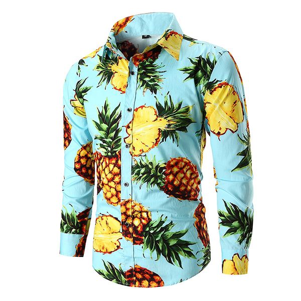 men's casual shirts fashion pineapple print button down long sleeve hawaiian shirt beach holiday slim fit party, White;black
men's casual shirts fashion pineapple print button down long sleeve hawaiian shirt beach holiday slim fit party, White;black