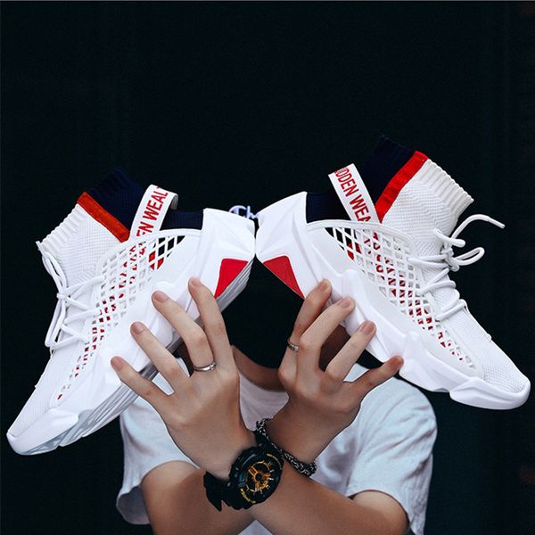 fashionable selling breathable casual high-shoes mesh lacing breathable comfortable socks shoes outdoor sports jogging men's shoes, Black
fashionable selling breathable casual high-shoes mesh lacing breathable comfortable socks shoes outdoor sports jogging men's shoes, Black