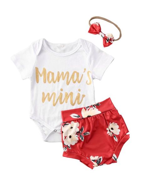 baby girls mami clothes set cotton kids shorts sleeve romper+floral shorts suits 0-18m, White
baby girls mami clothes set cotton kids shorts sleeve romper+floral shorts suits 0-18m, White