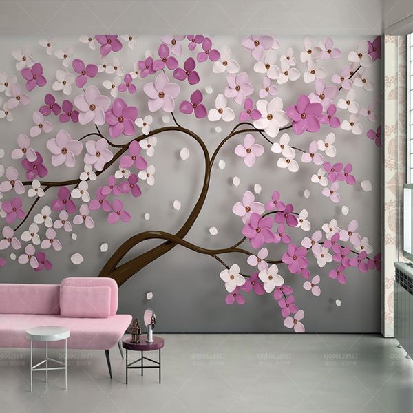 jointless 3d pink and purple tree custom murals wallpaper tv background large painting wallpapers for living room home decor
jointless 3d pink and purple tree custom murals wallpaper tv background large painting wallpapers for living room home decor