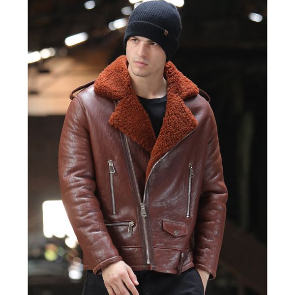 2019 new business suit style genuine sheepskin leather jacket shearling fur clothing brown blue real natural fur jacket, Black
2019 new business suit style genuine sheepskin leather jacket shearling fur clothing brown blue real natural fur jacket, Black