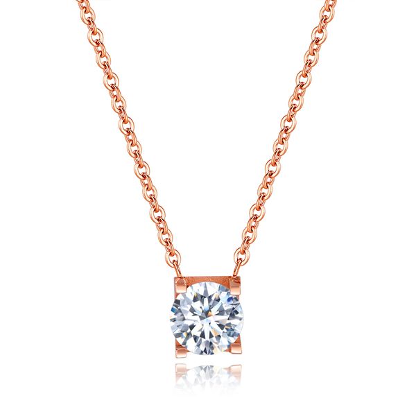 classic charm pendant necklace single diamond stone stainless steel 18k rose gold plated necklace jewelry woman gift, Silver
classic charm pendant necklace single diamond stone stainless steel 18k rose gold plated necklace jewelry woman gift, Silver