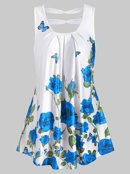 women fashion plus size tank rose print scoop neck pleated camisole sleeveless casual long camis summer loose tank s-3xl, White
women fashion plus size tank rose print scoop neck pleated camisole sleeveless casual long camis summer loose tank s-3xl, White