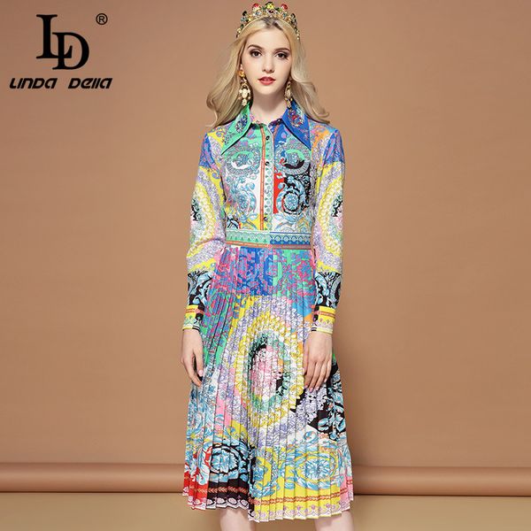 ld linda della fashion runway autumn dress women's long sleeve a line multicolor floral print pleated holiday midi vintage dress, Black;gray
ld linda della fashion runway autumn dress women's long sleeve a line multicolor floral print pleated holiday midi vintage dress, Black;gray