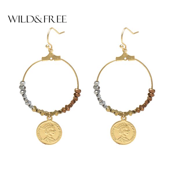 wild&women zinc alloy coin dangle earrings trendy big circle with colorful stone beads gold drop earrings brincos oorbellen, Silver
wild&women zinc alloy coin dangle earrings trendy big circle with colorful stone beads gold drop earrings brincos oorbellen, Silver
