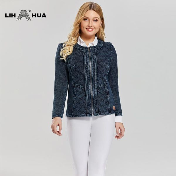 lih hua women's plus size casual denim jacket stretch knitted denim with shoulder pads, Black;brown
lih hua women's plus size casual denim jacket stretch knitted denim with shoulder pads, Black;brown