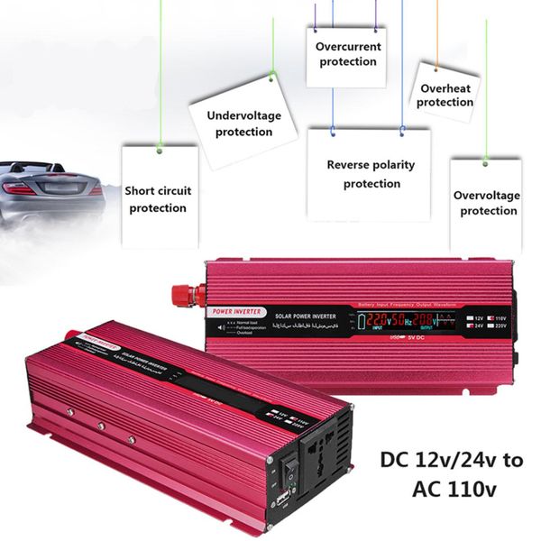 4000w car solar power inverter 12/24v to ac 220/110v usb modified sine wave converter efficiency voltage transformer univer
4000w car solar power inverter 12/24v to ac 220/110v usb modified sine wave converter efficiency voltage transformer univer