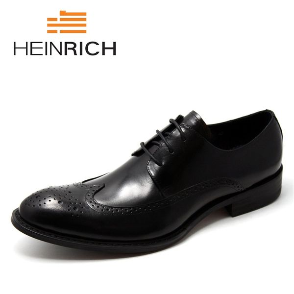 heinrich 2018 new fashion leather brogue dress shoes classic business men dress shoes lace-up pointed toe luxury, Black
heinrich 2018 new fashion leather brogue dress shoes classic business men dress shoes lace-up pointed toe luxury, Black