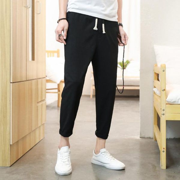 feitong men's straight slim long pants trousers tethers cotton linen nine points small feet malecropped pan, Black
feitong men's straight slim long pants trousers tethers cotton linen nine points small feet malecropped pan, Black