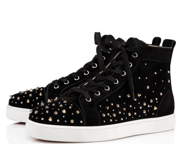 perfect high black suede leather with spikes/beads/strass sneakers brands women,men red bottom shoes party wedding
perfect high black suede leather with spikes/beads/strass sneakers brands women,men red bottom shoes party wedding