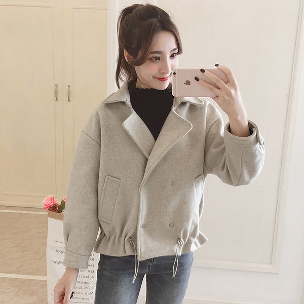 woolen jacket 2019 autumn winter casual turn-down collar female outerwear solid slim office lady short women wool blend coat, Black
woolen jacket 2019 autumn winter casual turn-down collar female outerwear solid slim office lady short women wool blend coat, Black
