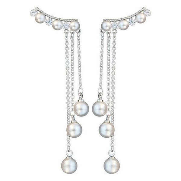hypoallergenic pendant earrings tassel temperament pearl fabala charm, Silver
hypoallergenic pendant earrings tassel temperament pearl fabala charm, Silver