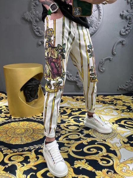 w05257 fashion men's pants 2020 runway european design party style men's clothing, Black
w05257 fashion men's pants 2020 runway european design party style men's clothing, Black