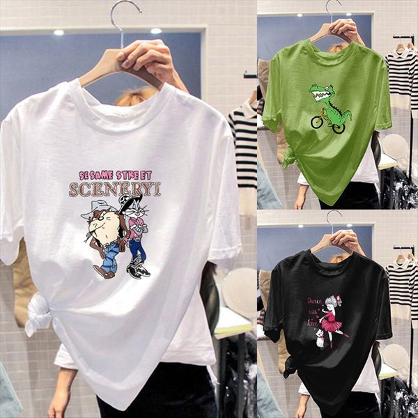 2020 cotton clothing summer clothes students pure cotton short-sleeved t-shirt women's large size shirt loose, White
2020 cotton clothing summer clothes students pure cotton short-sleeved t-shirt women's large size shirt loose, White