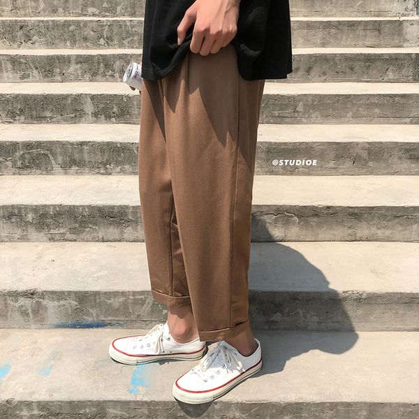2019 summer new students quality couple sports retro loose solid color straight wild casual pants streetwear, Black
2019 summer new students quality couple sports retro loose solid color straight wild casual pants streetwear, Black