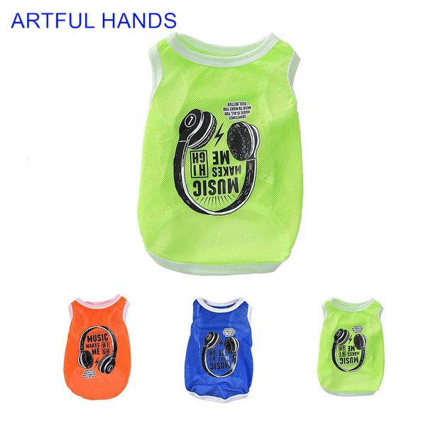 rock style pet clothes summer mesh cat dog t shirt vest clothing for small dogs chihuahua puppy t-shirt hoodies