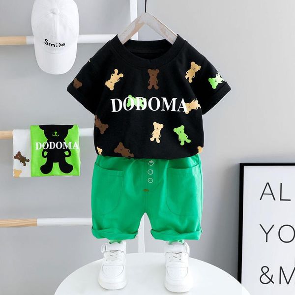 baby boy clothing summer new pure cotton round neck short sleeve shorts two-piece cartoon bear letter printing casual baby suit, White
baby boy clothing summer new pure cotton round neck short sleeve shorts two-piece cartoon bear letter printing casual baby suit, White