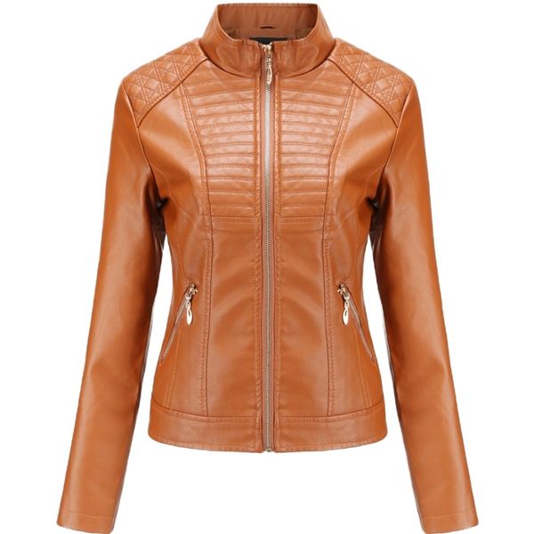 2020 autumn women casual pu leather jackets plus size solid stand collar slim female biker jacket zipper outwear leren jas dames, Black
2020 autumn women casual pu leather jackets plus size solid stand collar slim female biker jacket zipper outwear leren jas dames, Black