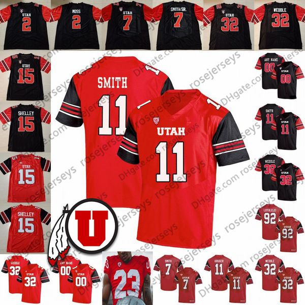 

ncaa utah #11 alex smith paul kruger 7 steve smith sr. 32 eric weddle 92 star lotulelei 2019 vintage 150th football jersey 4xl, Black