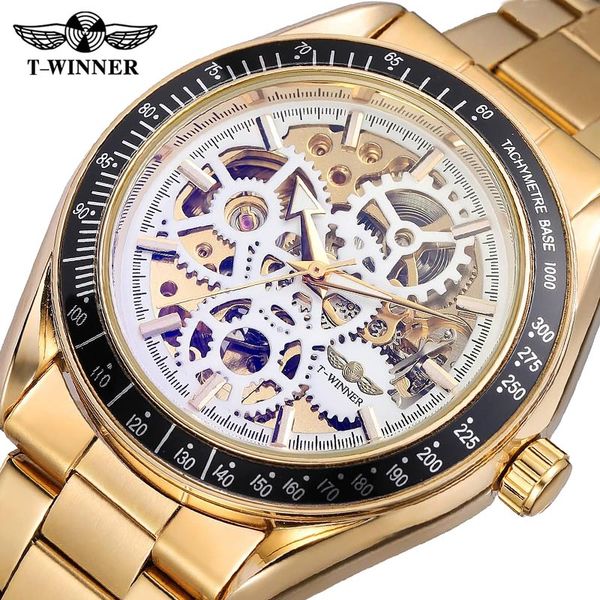 winner 2018 classic mechanical watch men stainless steel strap gold automatic watches men, Slivery;brown
winner 2018 classic mechanical watch men stainless steel strap gold automatic watches men, Slivery;brown