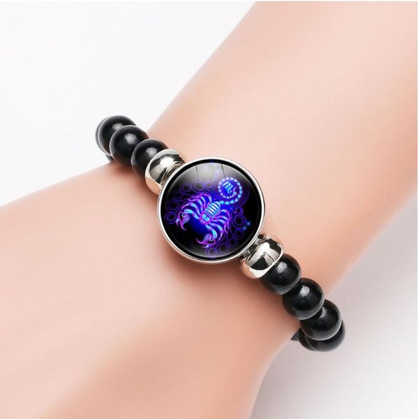 new handmade luminous 12 constellation zodiac print bead bracelet bracelets glass snap buttons bracelet bangle for woman men jew, Black
new handmade luminous 12 constellation zodiac print bead bracelet bracelets glass snap buttons bracelet bangle for woman men jew, Black