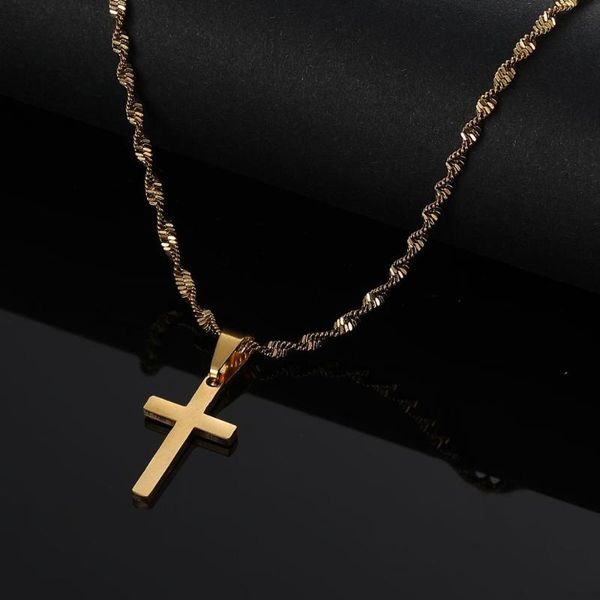 stainless steel trendy small cross pendant necklaces gold color women men cross chain jewelry, Silver
stainless steel trendy small cross pendant necklaces gold color women men cross chain jewelry, Silver