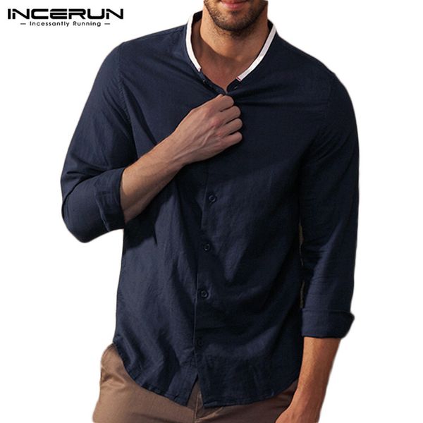 incerun autumn men brand shirts cotton long sleeve plain stand collar 2019 casual street chic business dress shirt men camisa, White;black
incerun autumn men brand shirts cotton long sleeve plain stand collar 2019 casual street chic business dress shirt men camisa, White;black
