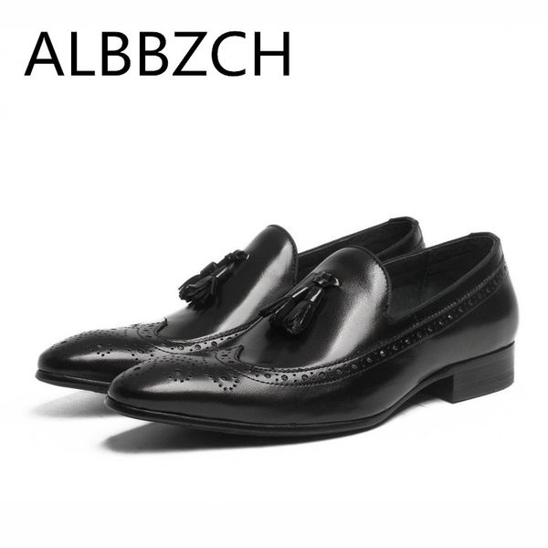 pointed toe slip on mens dress shoes fashion tassel formal suit wedding shoes men male brogue carving business office work, Black
pointed toe slip on mens dress shoes fashion tassel formal suit wedding shoes men male brogue carving business office work, Black