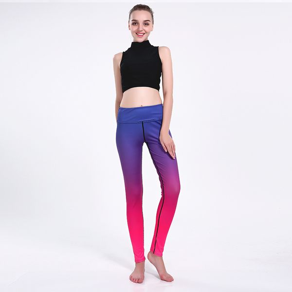new blue and red gradient slimming hip movement breathable super elastic quick drying ladies nine lady pants, Black
new blue and red gradient slimming hip movement breathable super elastic quick drying ladies nine lady pants, Black