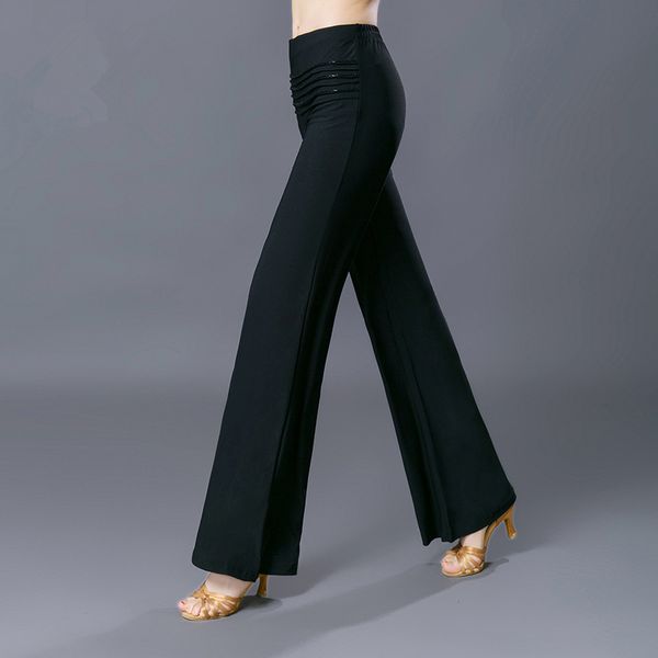 high waist loose pure black trousers lady's samba rumba ballroom latin dance training pants dancing clothes for women, Black;red
high waist loose pure black trousers lady's samba rumba ballroom latin dance training pants dancing clothes for women, Black;red