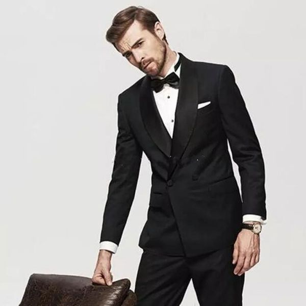 black groom tuxedo men suits for wedding man suits double breasted 2piece coat pants custom made cotume homme slim fit terno masculino, Black;gray
black groom tuxedo men suits for wedding man suits double breasted 2piece coat pants custom made cotume homme slim fit terno masculino, Black;gray