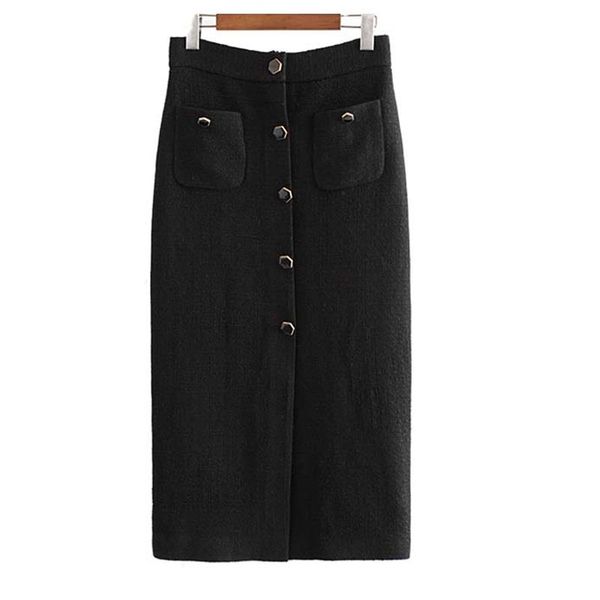 women stylish tweed midi skirts split high waist buttons decorate female retro casual skirts autumn and winter skirts, Black
women stylish tweed midi skirts split high waist buttons decorate female retro casual skirts autumn and winter skirts, Black