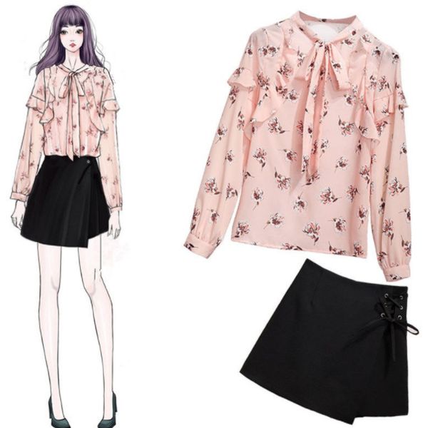 new 2020 spring autumn women sweet 2 piece girls floral print blouse and mini skirt suits female fresh chiffon sets aq604, White
new 2020 spring autumn women sweet 2 piece girls floral print blouse and mini skirt suits female fresh chiffon sets aq604, White