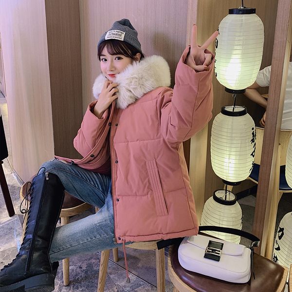 2019 winter cotton-padded clothes online celebrity students thick short large fur collar down jacket women's south korea college, Blue;black
2019 winter cotton-padded clothes online celebrity students thick short large fur collar down jacket women's south korea college, Blue;black