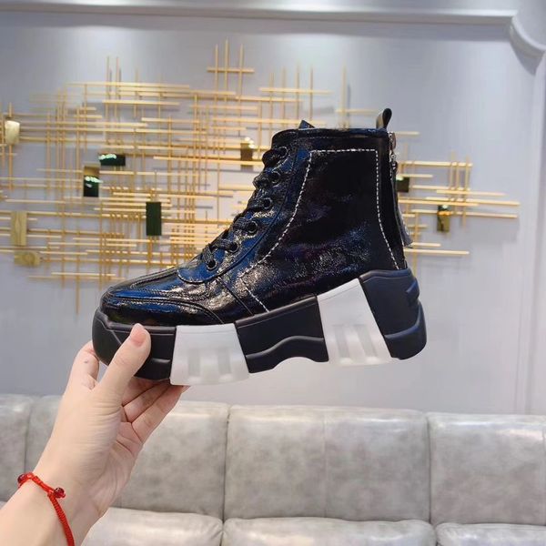 fujin women ankle boots patent leather high sneakers platform heel high booties sneakers lace up zip shoes for ladies, Black
fujin women ankle boots patent leather high sneakers platform heel high booties sneakers lace up zip shoes for ladies, Black