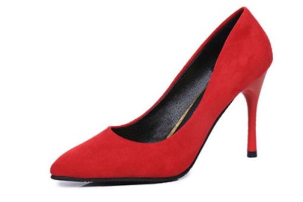 women's shoes in spring and autumn high fine heel pointed end suede @4088, Black
women's shoes in spring and autumn high fine heel pointed end suede @4088, Black