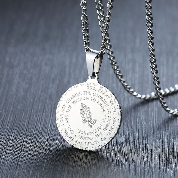 bible verse prayer necklace medallion christian jewelry stainless steel lords prayer praying hands padre nuestro collar, Silver
bible verse prayer necklace medallion christian jewelry stainless steel lords prayer praying hands padre nuestro collar, Silver