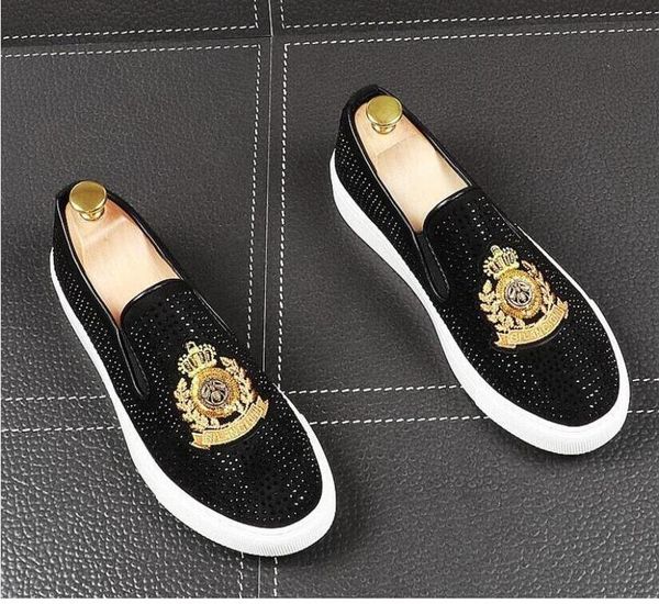 new dandelion spikes flat leather shoes rhinestone fashion men embroidery loafer dress shoes smoking slipper casual shoe, Black
new dandelion spikes flat leather shoes rhinestone fashion men embroidery loafer dress shoes smoking slipper casual shoe, Black