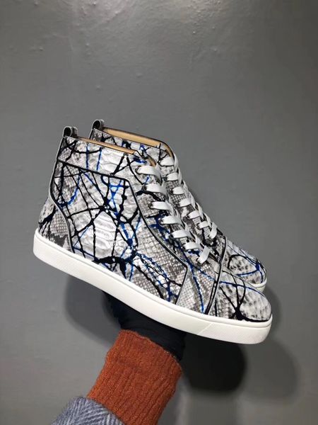2020 new graffiti python leather high sneakers shoes women,mens red bottom casual party leisure flats famous dress walking eu35-46, Black
2020 new graffiti python leather high sneakers shoes women,mens red bottom casual party leisure flats famous dress walking eu35-46, Black