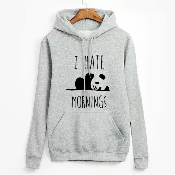 women sweatshirt hoodies pockets autumn hoodies panda i hate morinings print long sleeve hooded sweatshirt casual moletom, Black
women sweatshirt hoodies pockets autumn hoodies panda i hate morinings print long sleeve hooded sweatshirt casual moletom, Black