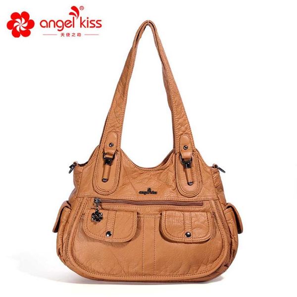 women bag fashion women washed pu leather shoulder bags large capacity smooth ladies crossbody bags bolsa feminina 
women bag fashion women washed pu leather shoulder bags large capacity smooth ladies crossbody bags bolsa feminina