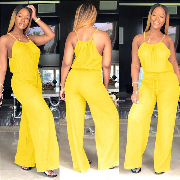 New Summer Solid Spaghetti Strap Womens Jumpsuits Fashion Sleeveless Full Length Designer Bodysuit Womens Loose Casual Clothing
New Summer Solid Spaghetti Strap Womens Jumpsuits Fashion Sleeveless Full Length Designer Bodysuit Womens Loose Casual Clothing