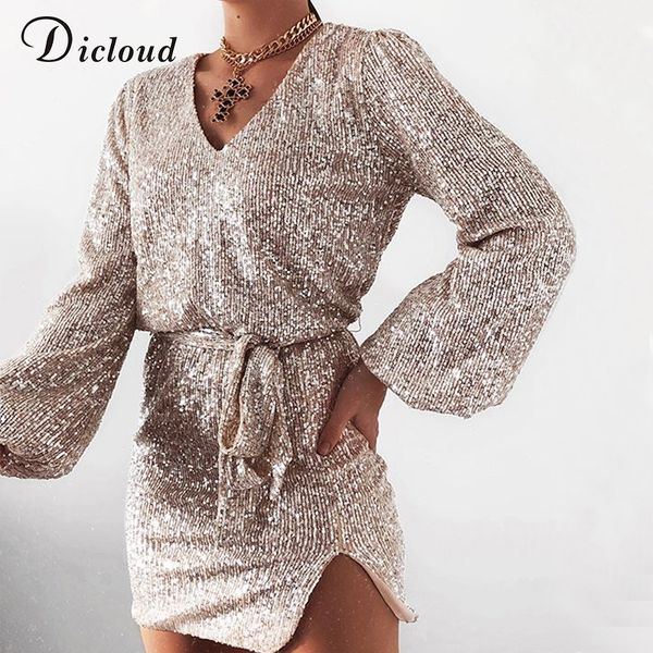 dicloud champagne sequin party dresses women v neck long sleeve 2020 mini outfit with waist tie night club shiny bandage dress, Black;pink
dicloud champagne sequin party dresses women v neck long sleeve 2020 mini outfit with waist tie night club shiny bandage dress, Black;pink